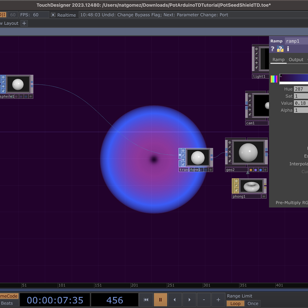 We changed the colour of the colour ramp to adjust the colours of the sphere.